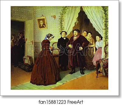 Free art print of Arrival of a New Governess in a Merchant House by Vasily Perov