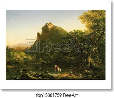 Free art print of The Mountain Ford by Thomas Cole Free art print of The Mountain Ford by Thomas Cole