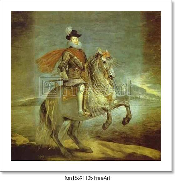 Free art print of Philip III on Horseback by Diego Velázquez