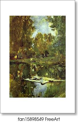Free art print of Pond in Abramtsevo by Valentin Serov
