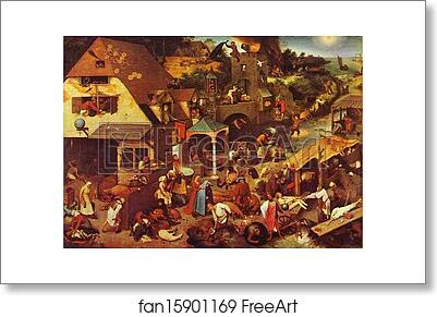 Free art print of The Flemish Proverbs by Pieter Bruegel The Elder
