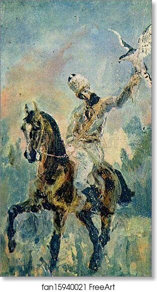 Free art print of Count Alphonse de Toulouse-Lautrec, the Artist's Father, on Horseback in Circassian Costume by Henri De Toulouse-Lautrec