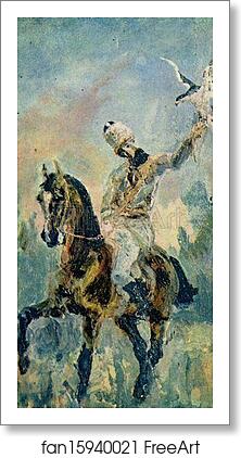 Free art print of Count Alphonse de Toulouse-Lautrec, the Artist's Father, on Horseback in Circassian Costume by Henri De Toulouse-Lautrec