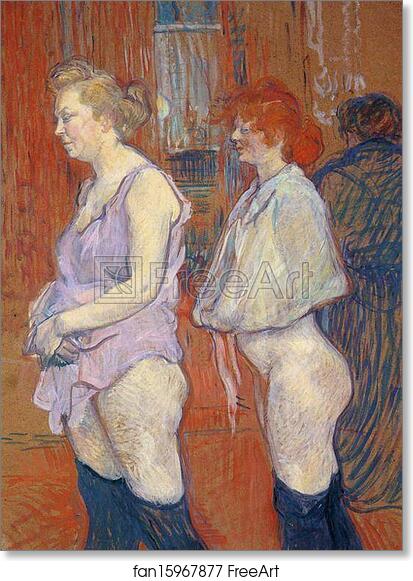Free art print of Rue de Moulins also called: L'Inspection médicale / The Medical Inspection by Henri De Toulouse-Lautrec