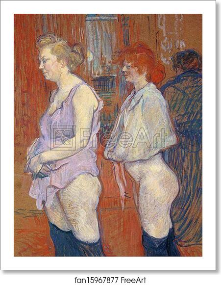 Free art print of Rue de Moulins also called: L'Inspection médicale / The Medical Inspection by Henri De Toulouse-Lautrec