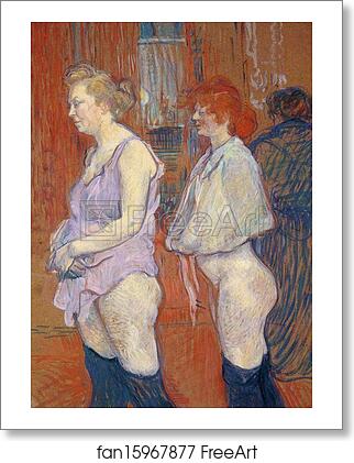 Free art print of Rue de Moulins also called: L'Inspection médicale / The Medical Inspection by Henri De Toulouse-Lautrec