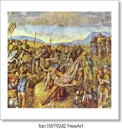 Free art print of Crucifixion of Saint Peter by Michelangelo