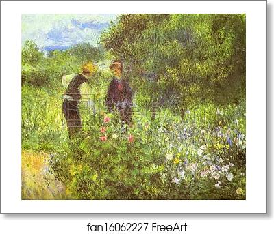 Free art print of Conversation with the Gardener by Pierre-Auguste Renoir
