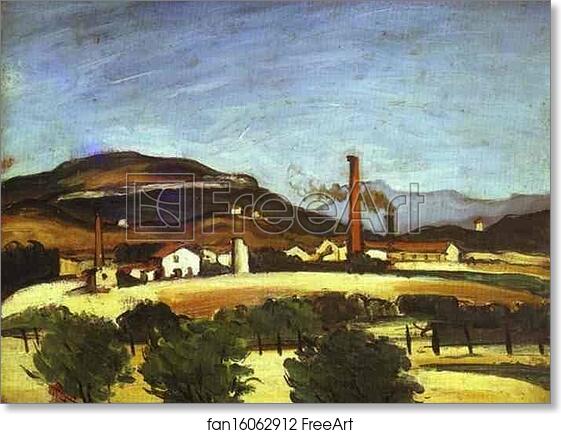 Free art print of Factories near the Mount of Cengle by Paul Cézanne
