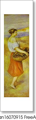 Free art print of Girl with a Basket of Fish by Pierre-Auguste Renoir