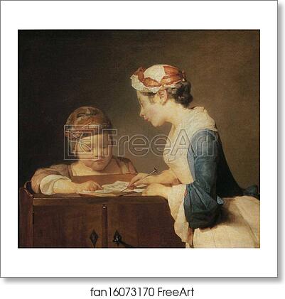 Free art print of The Young Schoolmistress by Jean-Baptiste-Simeon Chardin