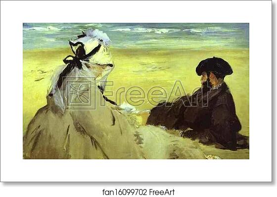 Free art print of At the Beach by Edouard Manet Free art print of At the Beach by Edouard Manet
