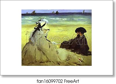 Free art print of At the Beach by Edouard Manet