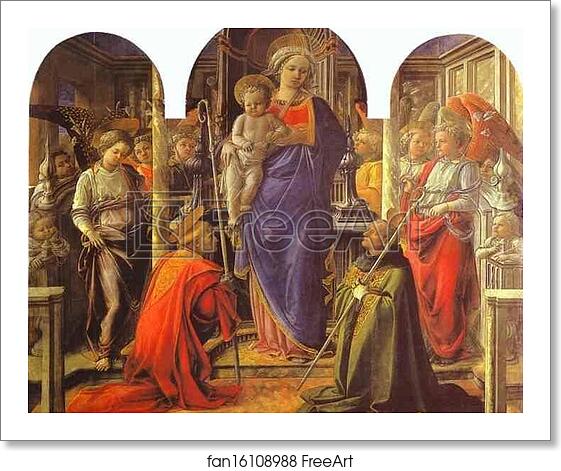 Free art print of Virgin and Child Surrounded by Angels with St. Frediano and St. Augustine (The Barbadori Altarpiece) by Fra Filippo Lippi Free art print of Virgin and Child Surrounded by Angels with St. Frediano and St. Augustine (The Barbadori Altarpiece) by Fra Filippo Lippi