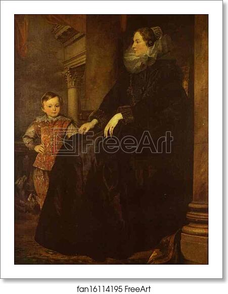 Free art print of Paola Adorno, Marchesa Brinole-Sale with Her Son by Sir Anthony Van Dyck