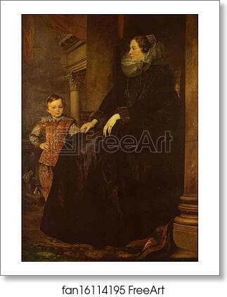 Free art print of Paola Adorno, Marchesa Brinole-Sale with Her Son by Sir Anthony Van Dyck