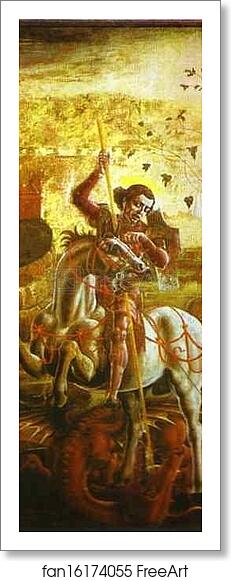 Free art print of St. George and the Dragon by Cosmè Tura (A.K.A. Cosimo Tura)