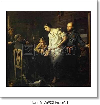 Free art print of Commissary of Rural Police Investigating by Vasily Perov