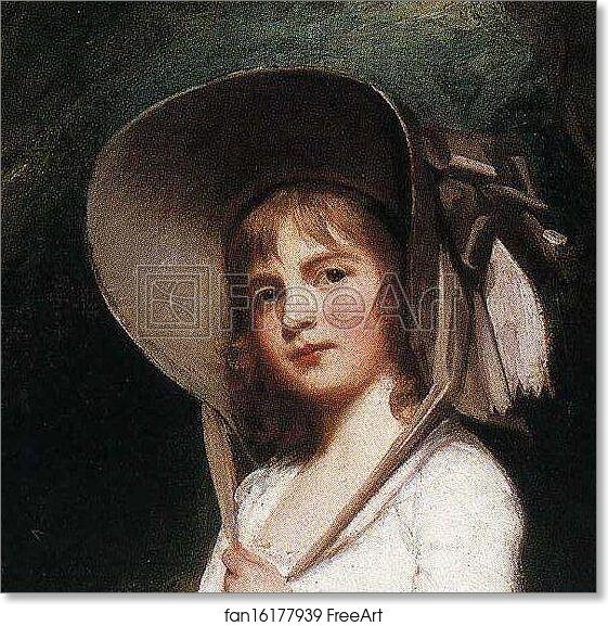 Free art print of Miss Charlotte Peirse. Detail by George Romney