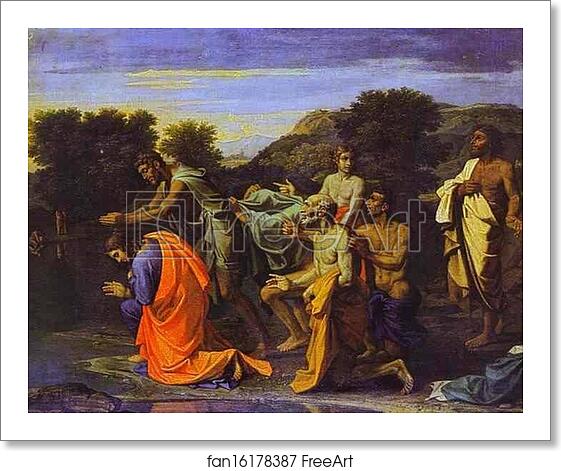 Free art print of The Baptism of Christ by Nicolas Poussin