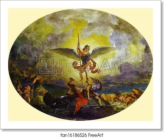 Free art print of St. Michael Defeats the Devil by Eugène Delacroix