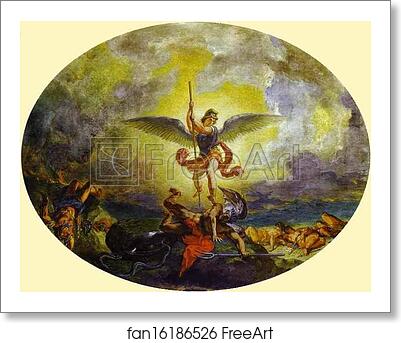 Free art print of St. Michael Defeats the Devil by Eugène Delacroix