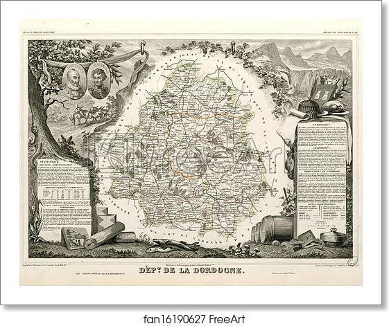 Free art print of Dépt. de la Dordogne (région du sud-ouest) by Victor Jules Levasseur Free art print of Dépt. de la Dordogne (région du sud-ouest) by Victor Jules Levasseur