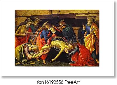 Free art print of Lamentation over the Dead Christ with the Saints Jerome, Paul and Peter by Alessandro Botticelli