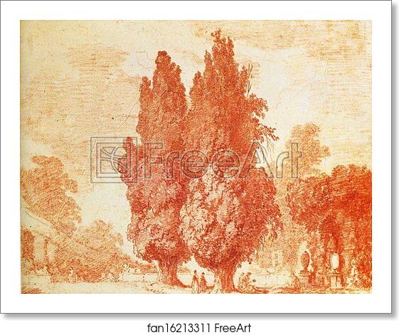 Free art print of Italian Park with Cypresses by Jean-Honoré Fragonard Free art print of Italian Park with Cypresses by Jean-Honoré Fragonard