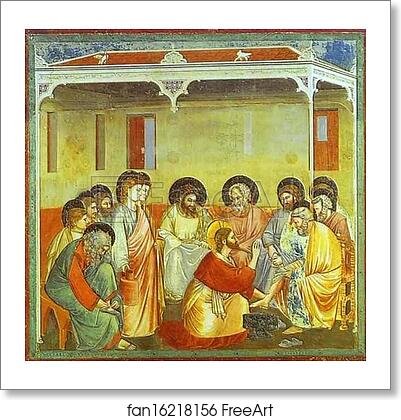 Free art print of Washing of the Feet by Giotto