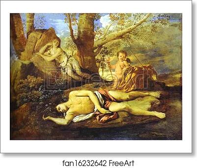 Free art print of Echo and Narcissus by Nicolas Poussin
