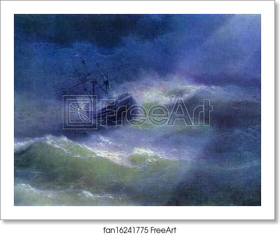 Free art print of The Mary Caught in a Storm by Ivan Aivazovsky Free art print of The Mary Caught in a Storm by Ivan Aivazovsky