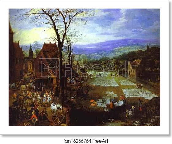 Free art print of A Flemish Market and Washing-Place by Jan Brueghel The Elder Free art print of A Flemish Market and Washing-Place by Jan Brueghel The Elder