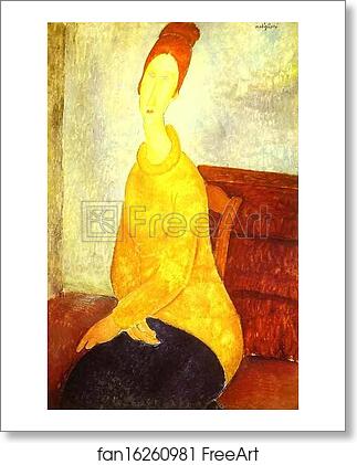Free art print of Jeanne Hébuterne in a Yellow Sweater by Amedeo Modigliani