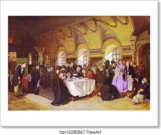 Free art print of A Meal in the Monastery by Vasily Perov Free art print of A Meal in the Monastery by Vasily Perov