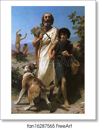 Free art print of Homer and His Guide by William-Adolphe Bouguereau