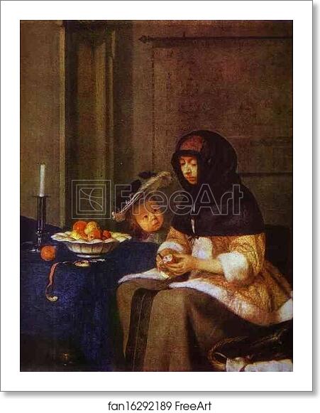 Free art print of Lady Peeling an Apple by Gerard Terborch Free art print of Lady Peeling an Apple by Gerard Terborch