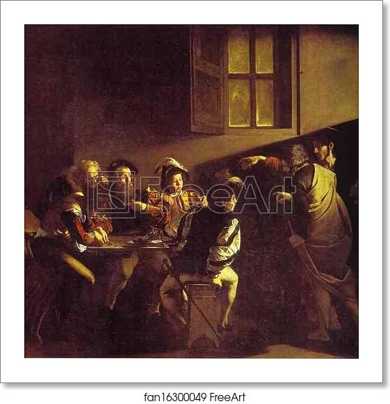 Free art print of The Calling of St. Matthew by Caravaggio