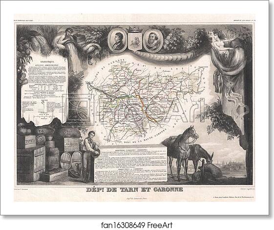 Free art print of Dept. de Tarn et Garonne. by Victor Jules Levasseur Free art print of Dept. de Tarn et Garonne. by Victor Jules Levasseur