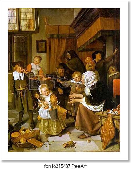 Free art print of The Feast of St. Nicholas by Jan Steen