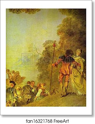 Free art print of Embarkation for Cythera. Detail by Jean-Antoine Watteau