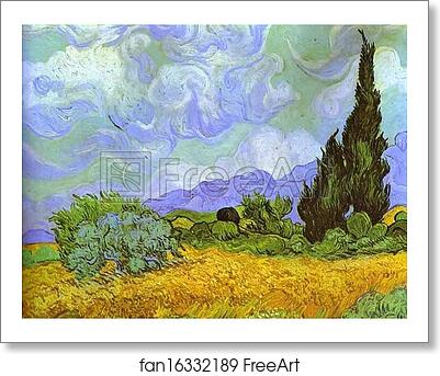 Free art print of Wheat Field with Cypresses. Saint-Rémy by Vincent Van Gogh