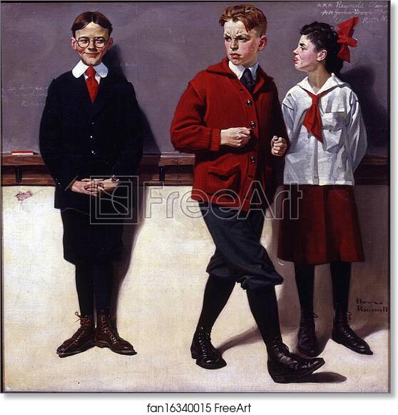 Free art print of Cousin Reginald Spells Peloponnesus (Spelling Bee) by Norman Rockwell