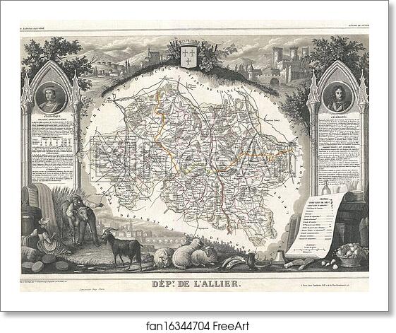 Free art print of Dept. De L'Allier. by Victor Jules Levasseur Free art print of Dept. De L'Allier. by Victor Jules Levasseur