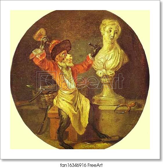 Free art print of The Monkey Sculptor by Jean-Antoine Watteau Free art print of The Monkey Sculptor by Jean-Antoine Watteau