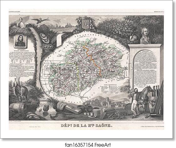Free art print of Dept. de la Hte. Saone. by Victor Jules Levasseur Free art print of Dept. de la Hte. Saone. by Victor Jules Levasseur