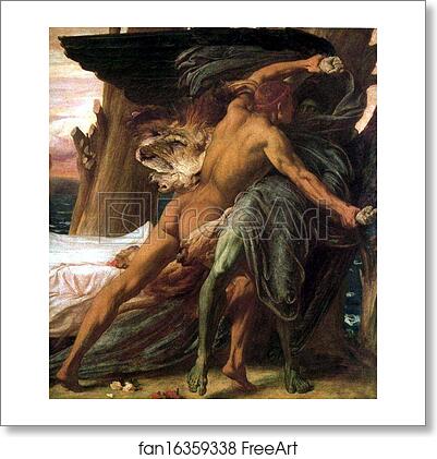 Free art print of Hercules Wrestling with Death for the Body of Alcestis. Detail by Frederick Leighton