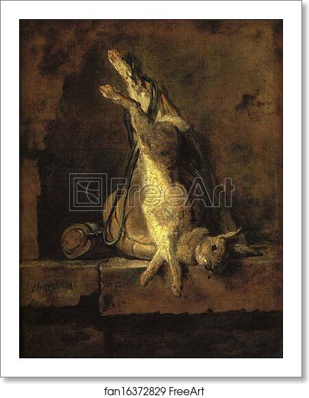 Free art print of Wild Rabbit with Game-Bag and Powder Flask by Jean-Baptiste-Simeon Chardin Free art print of Wild Rabbit with Game-Bag and Powder Flask by Jean-Baptiste-Simeon Chardin