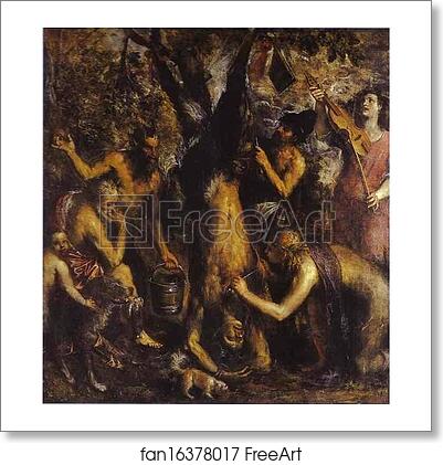 Free art print of The Flaying of Marsyas by Titian