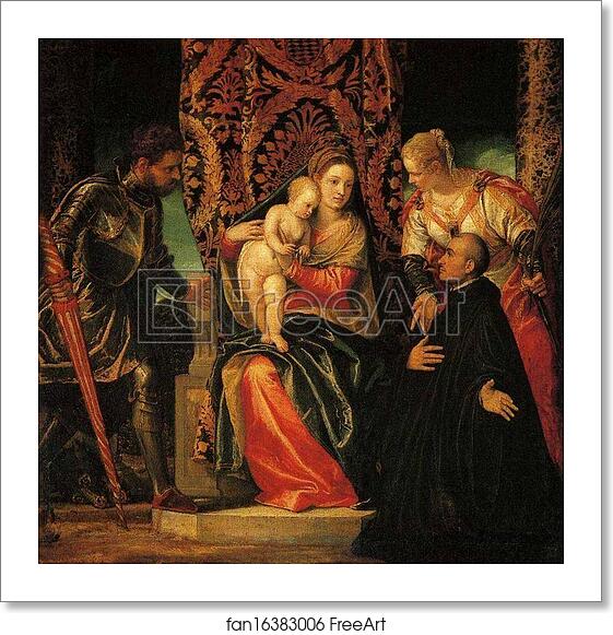 Free art print of Virgin and Child with Saints Justin and George and a Benedictine by Paolo Veronese Free art print of Virgin and Child with Saints Justin and George and a Benedictine by Paolo Veronese